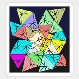 New geomatric  triangles shapes pattern colorful design Sticker